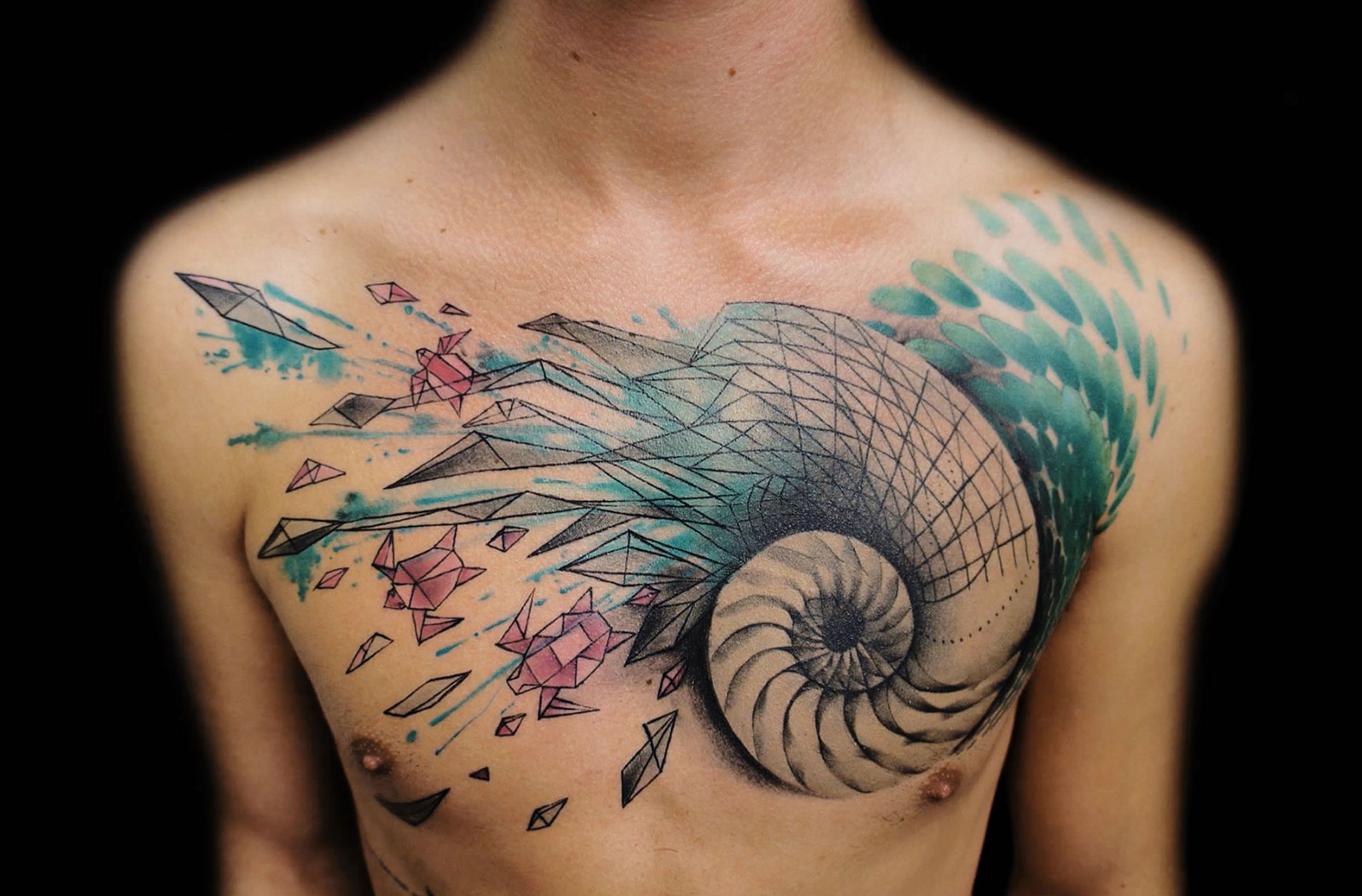 Painful Pleasures - Geometric, nature, and watercolor tattoo by Monika  Ochman Tattoo. #painfulpleasures | Facebook