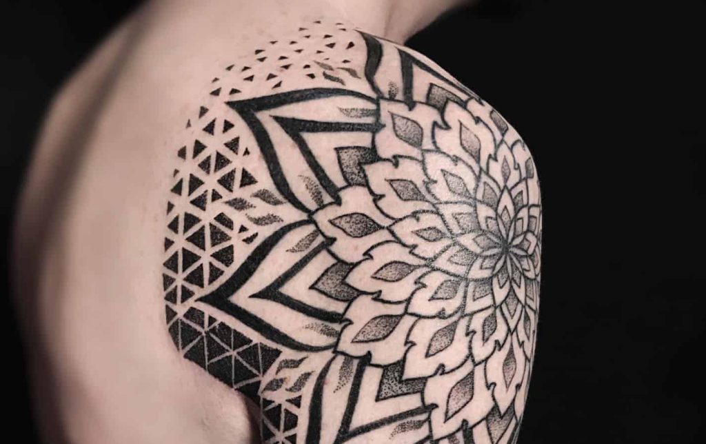 Cubic Geometric Dotwork Mandala Tattoo Design and Stencil Instant Digital  Download Tattoo Permit - Etsy