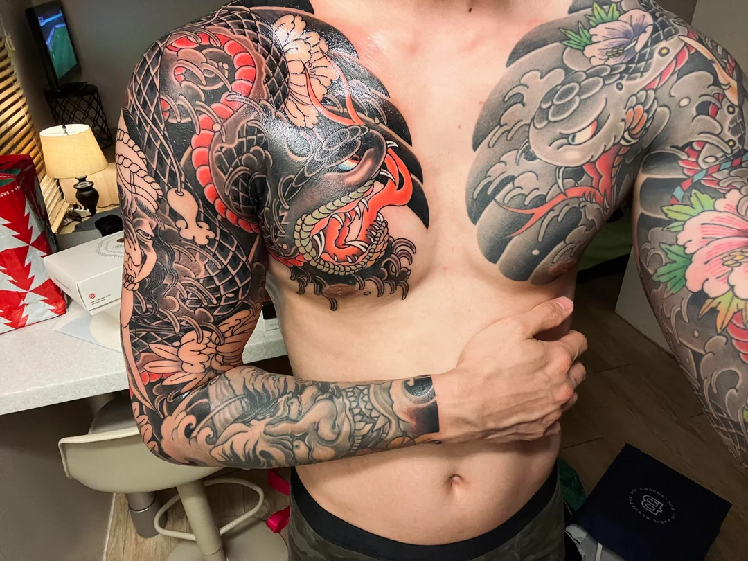 The dragon is one of the most iconic symbols in Irezumi tattoos